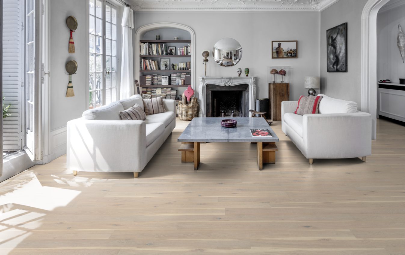 Паркетная доска Kahrs Новая классика Дуб Кружево Nouveau Lace 151NAYEKS1KW240 Lively 2420×187×15 фото в интерьере